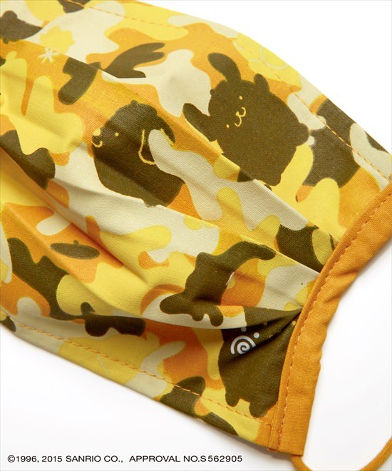 Gonoturn ごのたん ポムポムプリンコラボ 迷彩柄布マスク フェイスマスク 花粉症 Purrworld Com