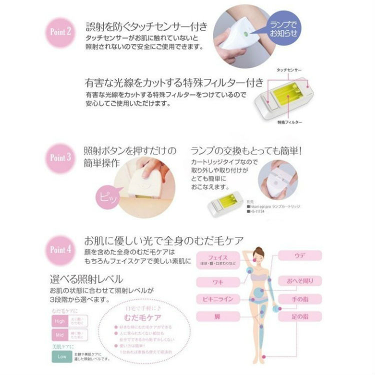 hikari epi pro　(ヒカリ エピ プロ) 家庭用光むだ毛ケア器「hikari epi pro セット」 | ジャパン