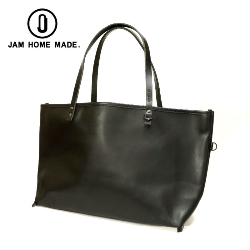 jam  madeレザートートバッグ ブラック JAM HOME MADE（ジャムホームメイド） ブラックライド レザー トート
