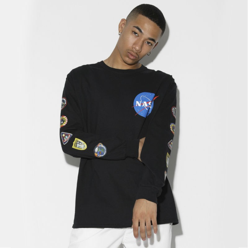 女研×LEGENDAコラボ　ロンT　ブラック　L LEGENDA レジェンダ NASA ナサ コラボ ロンT T-shirt ロングT
