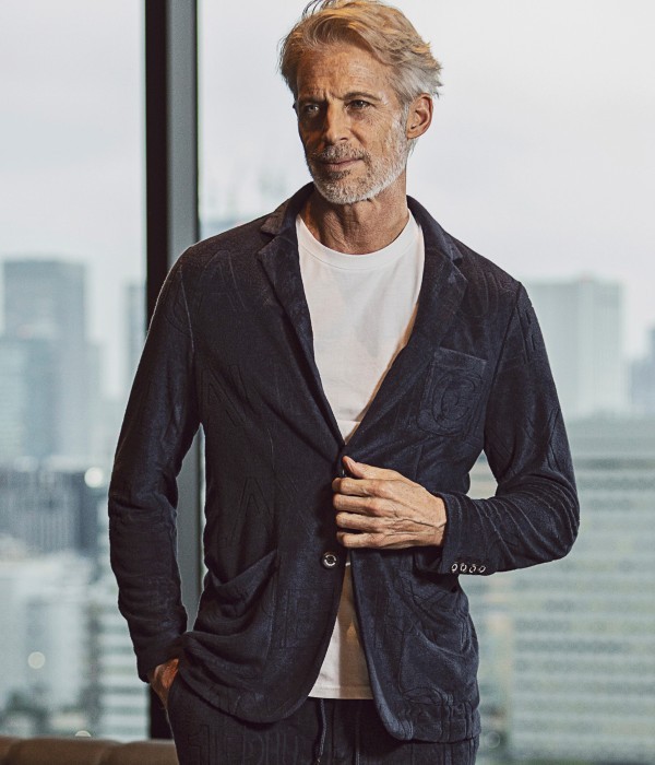 パイルロゴジャケット テーラード きれいめ カジュアル 1PIU1UGUALE3