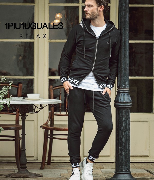 ウノピゥウノウグァーレトレ 上下セット セットアップ メンズ リブロゴ