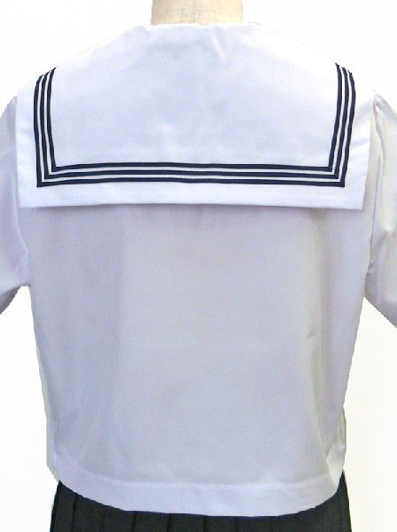 KURI-ORI clio li sailor suit for summer white collar navy blue three line long sleeve A body 