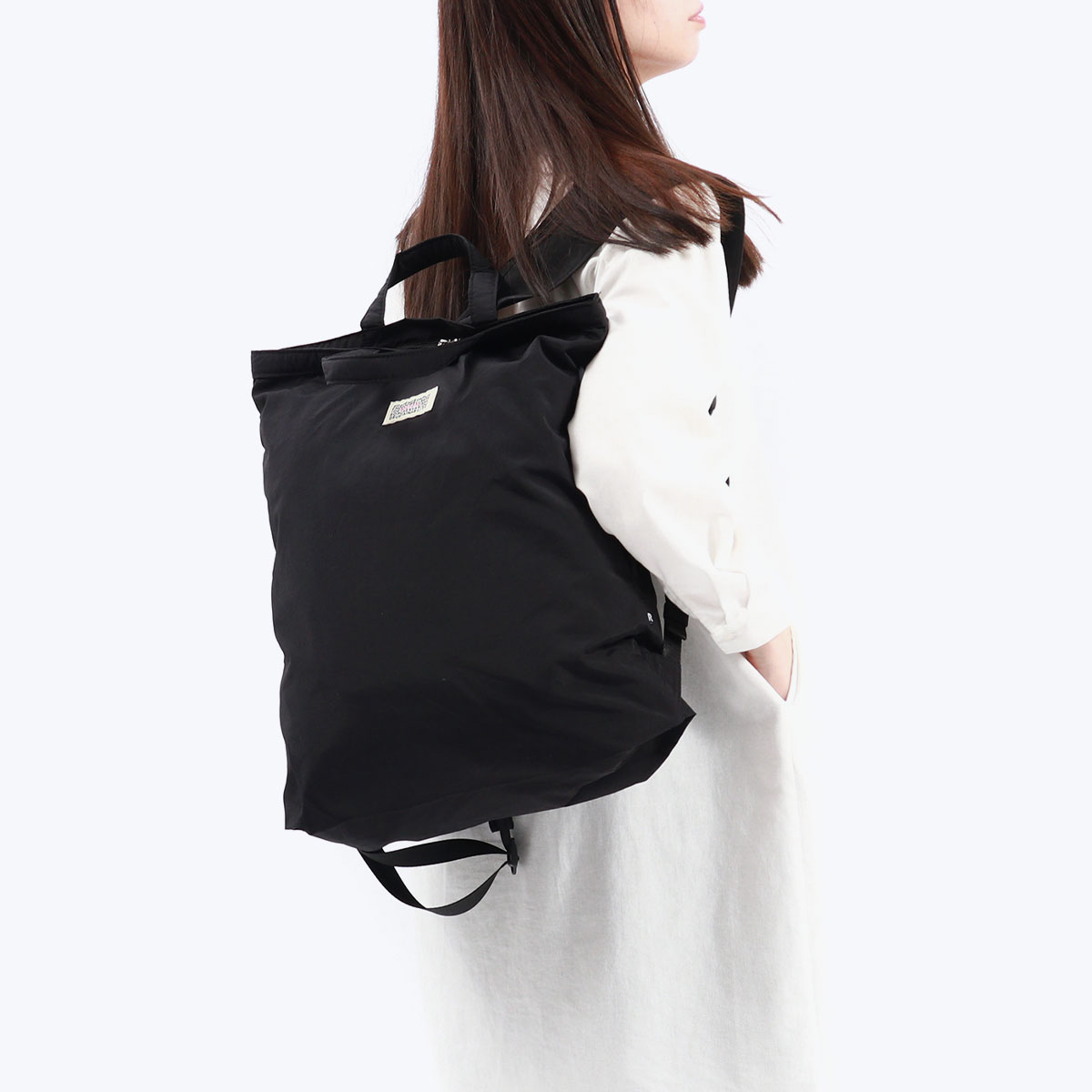  Roo большая сумка рюкзак мужской женский большая вместимость простой чёрный ROOTOTE casual легкий бренд 2WAY большая сумка складной B4 A4 1271