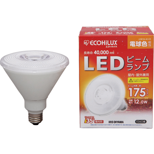 IRIS OHYAMA LED電球 ビームランプ LDR12L-W-V4 （電球色） エコハイルクス LED電球、LED蛍光灯の商品画像