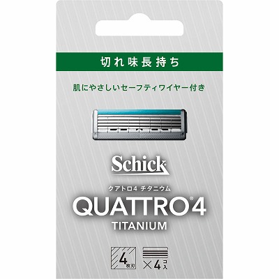 schick シック クアトロ4 チタニウム 4枚刃 替刃 4個入 × 1セット メンズ剃刀替え刃の商品画像