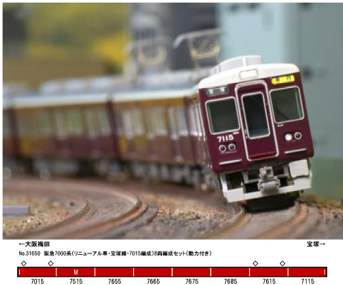 グリーンマックス グリーンマックス 阪急7000系（リニューアル車・宝塚