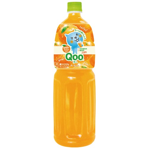 Coca Cola Qoo オレンジ（みかん） ペットボトル 1.5L×6 Qoo フルーツジュースの商品画像