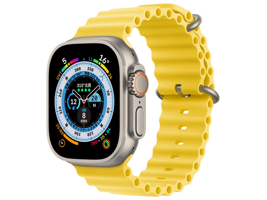 Apple Watch Ultra GPS＋Cellularモデル 49mmチタニウムケースとイエローオーシャンバンド MNHG3J/A