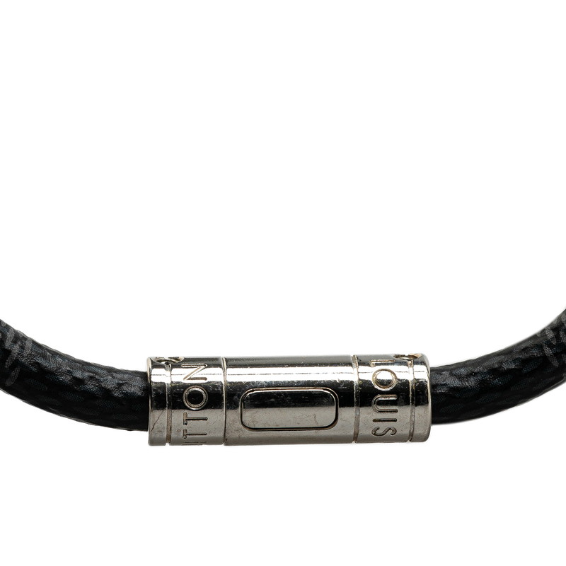  Louis Vuitton Damier gla Fit keep ito браслет M8152D черный PVC metal мужской LOUIS VUITTON [ б/у ]