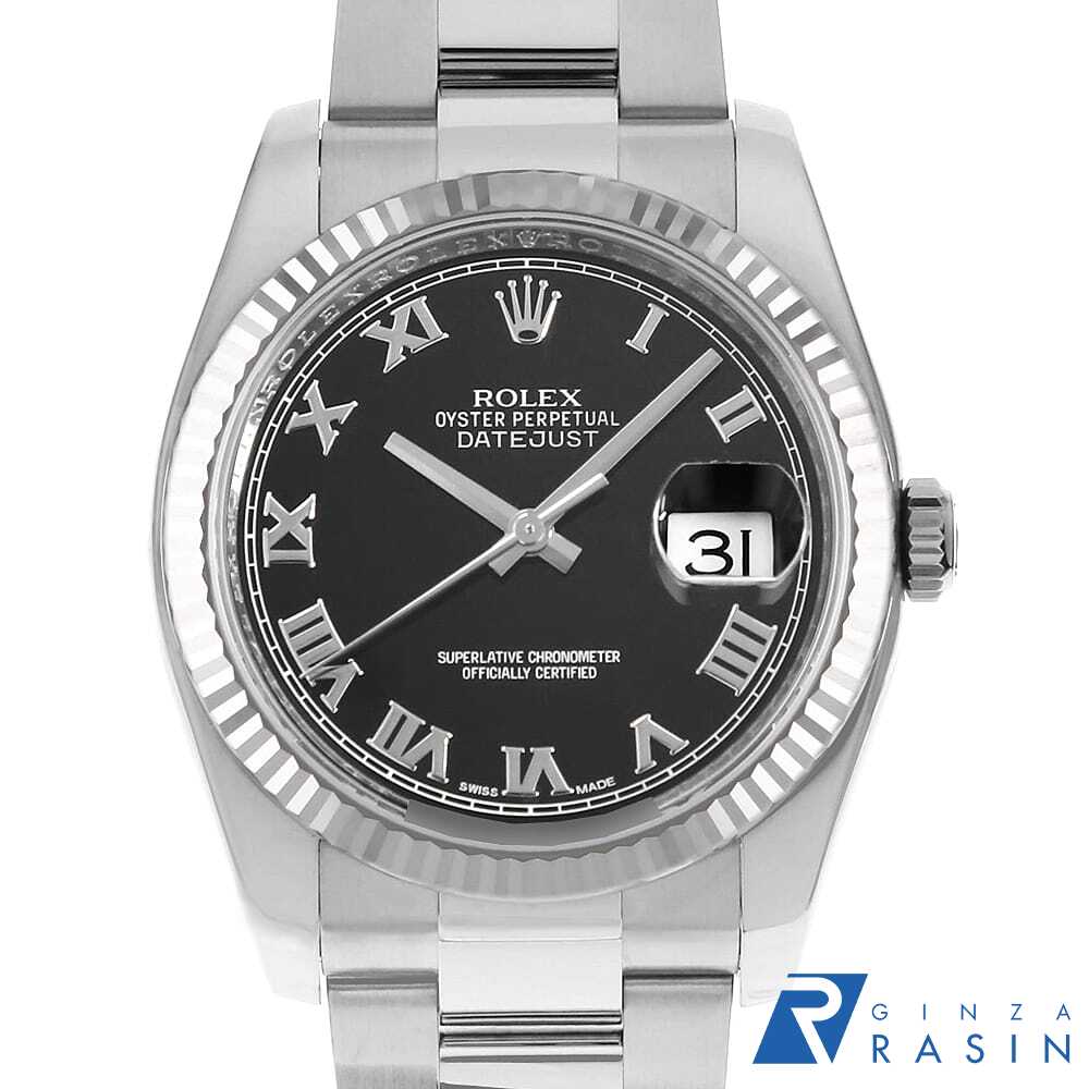 ROLEX デイトジャスト 116234 K18WG/SS ジュビリーブレス ローマ/ブラックダイヤル デイトジャスト メンズ腕時計の商品画像