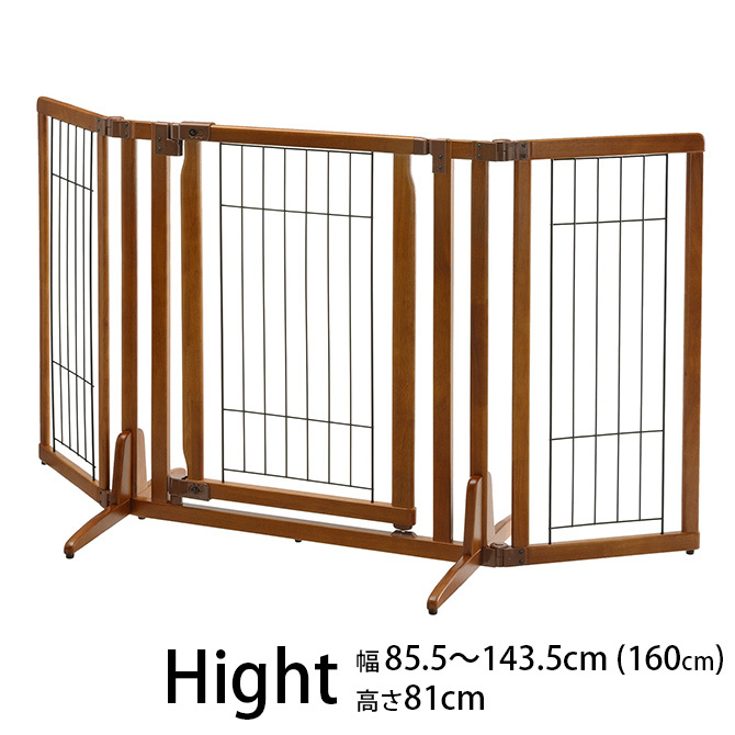 リッチェル 木製おくだけドア付きペットゲートH レギュラー ブラウン ペット用ゲート、フェンスの商品画像