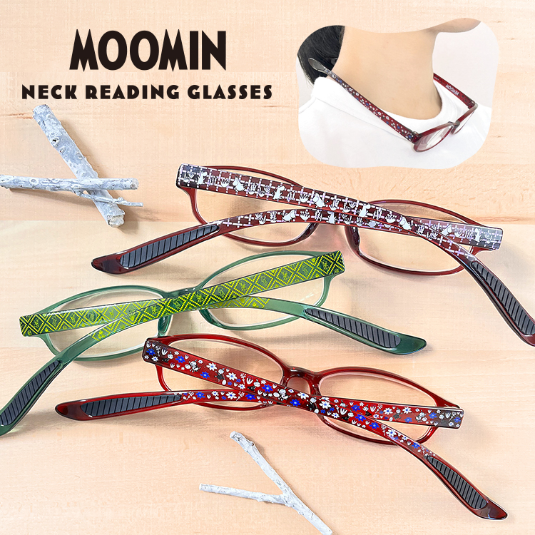  Moomin neck .. farsighted glasses MOOMIN +1.50~+3.50 leading glass snaf gold little mii oval blue light cut PC smart phone smartphone lady's 