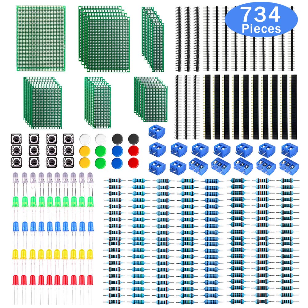 WayinTop universal basis board PCB circuit basis board both sides 6 size equipped pin header pin socket 40 pin resistance vessel 1Ω~10MΩ 30 kind ta-mi