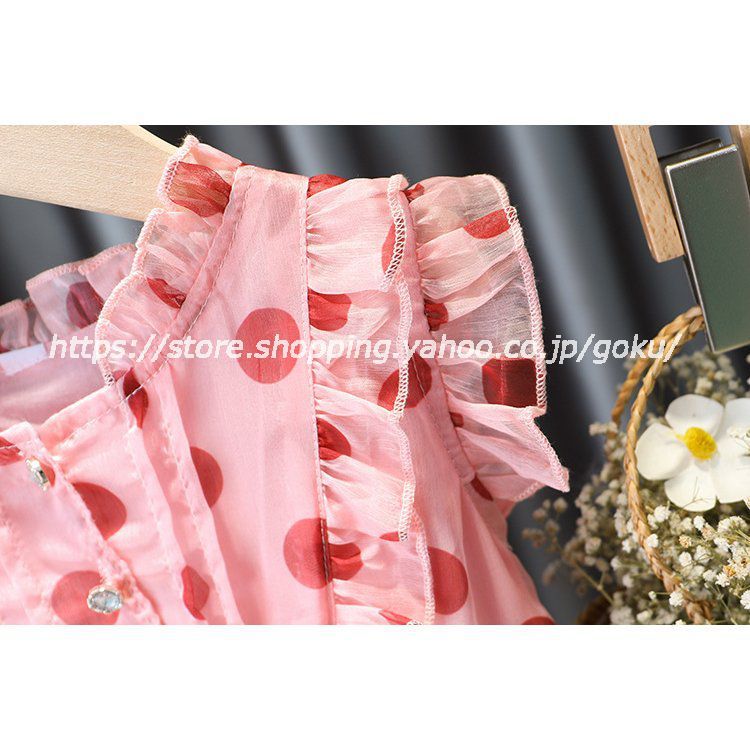  розовый полька-дот baby One-piece 80 100 110 120 1 лет 2 лет 3 лет 4 лет 5 лет 6 лет симпатичный ребенок одежда день рождения подарок ребенок платье One-piece симпатичный 
