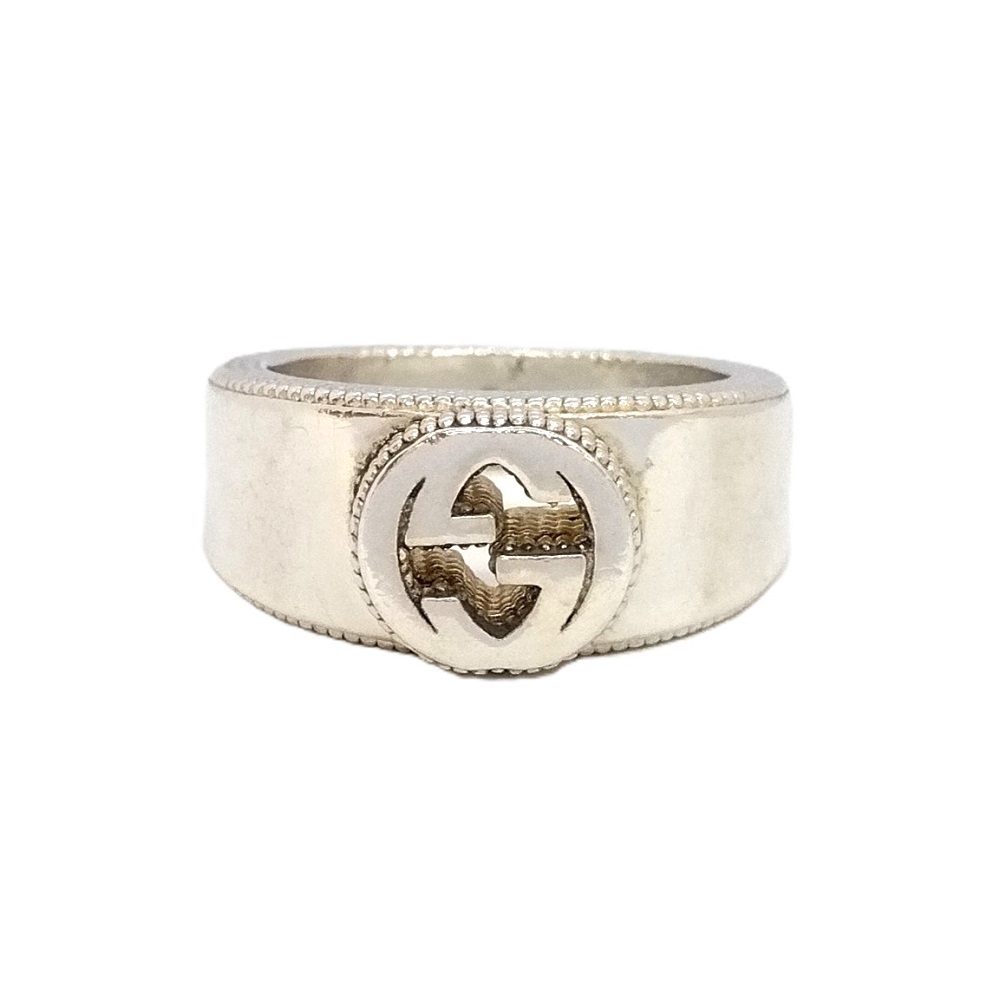  Gucci GUCCI Inter locking G кольцо кольцо примерно 8 номер 479228 SV925 серебряный деформация есть перевод 