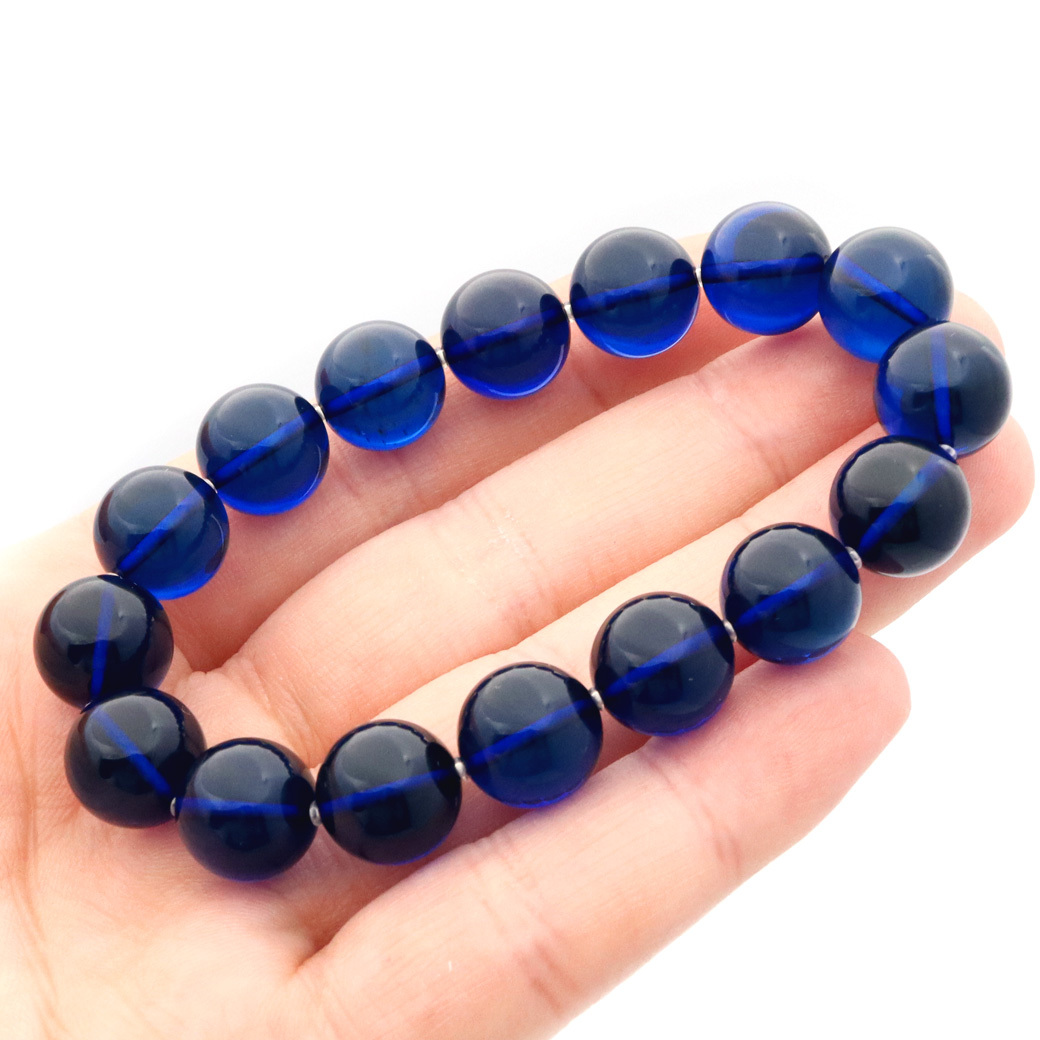 ブルーカラー アンバー ブレスレット 12mmリトアニア バルト海産