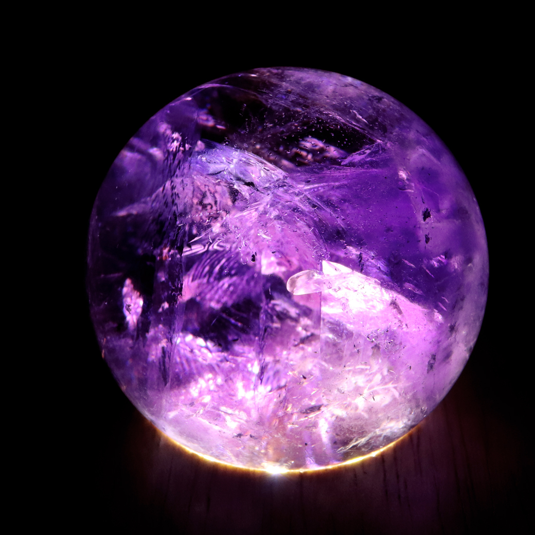 アメジスト 紫水晶 丸玉 ブラジル バイーア州産 直径約46mm LED アメジスト 紫水晶 丸玉 ブラジル バイーア州産 直径約46mm LED