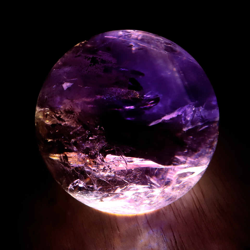 アメジスト 紫水晶 丸玉 ブラジル バイーア州産 直径約59.3mm LEDライト 台座付き 1点もの スフィア 2月 誕生石 置き物  :amethyst-ball11:GOLD STONE. 通販 