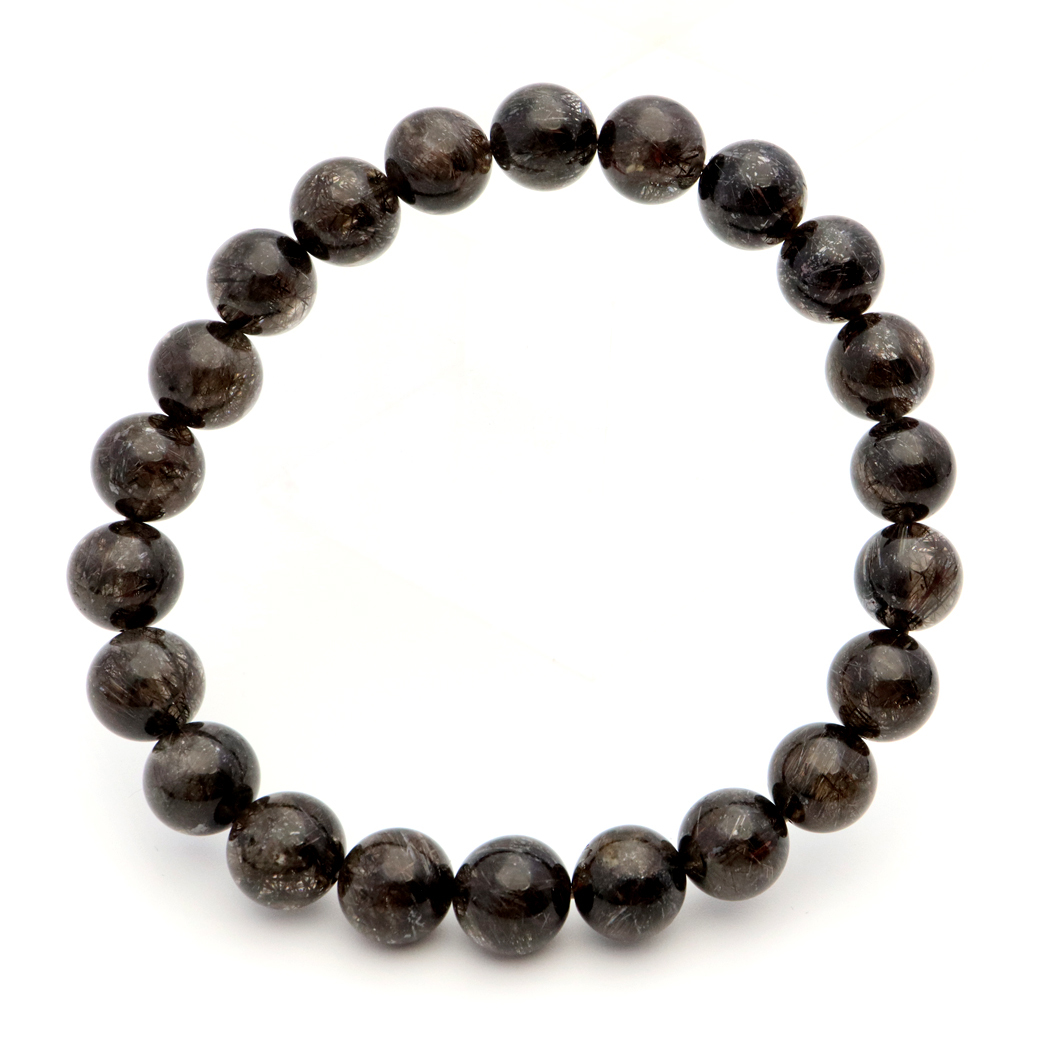 GOLD STONE ブラック ルチルレイテッドクォーツ 8.5mm ブレスレット