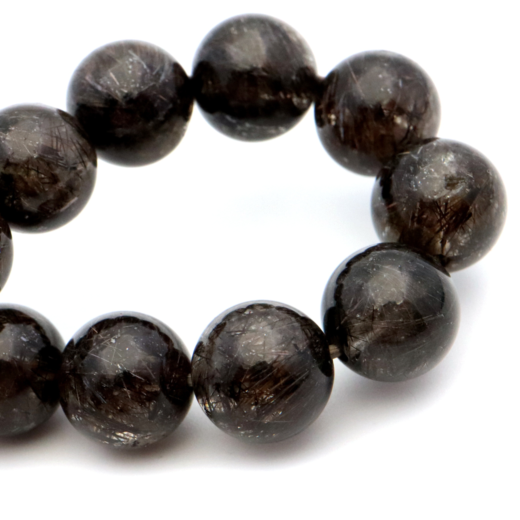 GOLD STONE ブラック ルチルレイテッドクォーツ 8.5mm ブレスレット