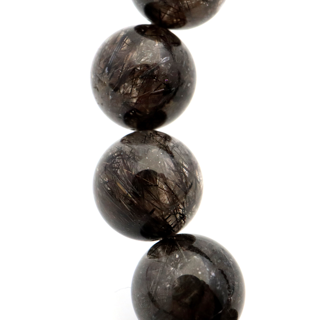 ⭐️大特価⭐️ブラックルチルクォーツ　 ルチレイテッドクォーツ　ブレスレット　天然石 pwb45 1点もの 超目玉 本物ブラックルチルクォーツ おおよそ 8mm