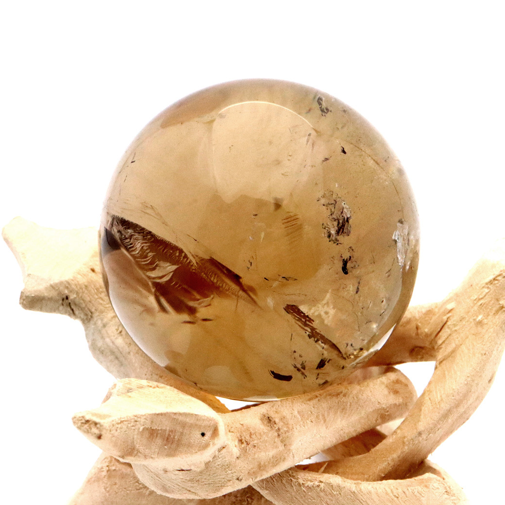 GOLD STONE シトリン 非加熱 丸玉 黄水晶 ブラジル産 直径約47mm