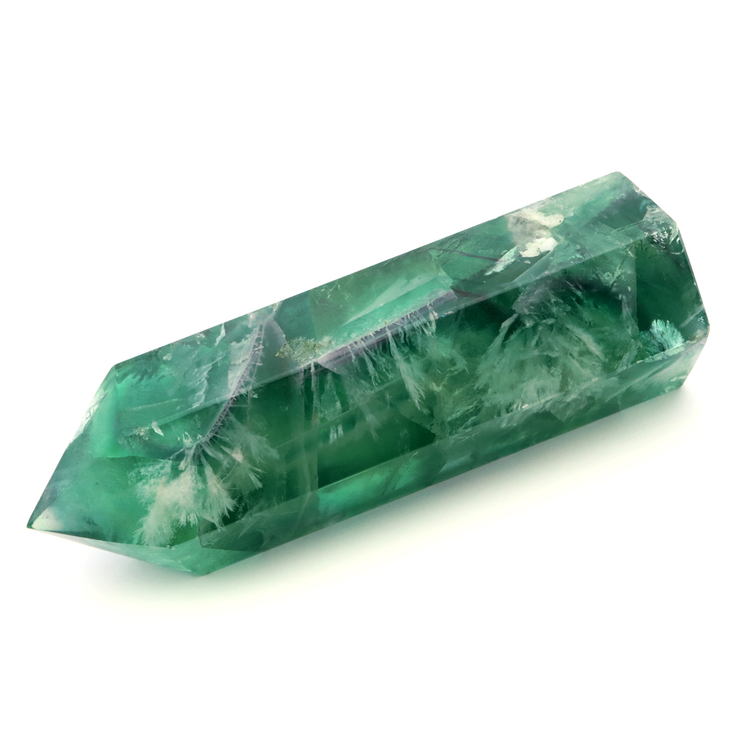 GOLD STONE エンジェルフェザー フローライト 六角柱 346g ポイント 1