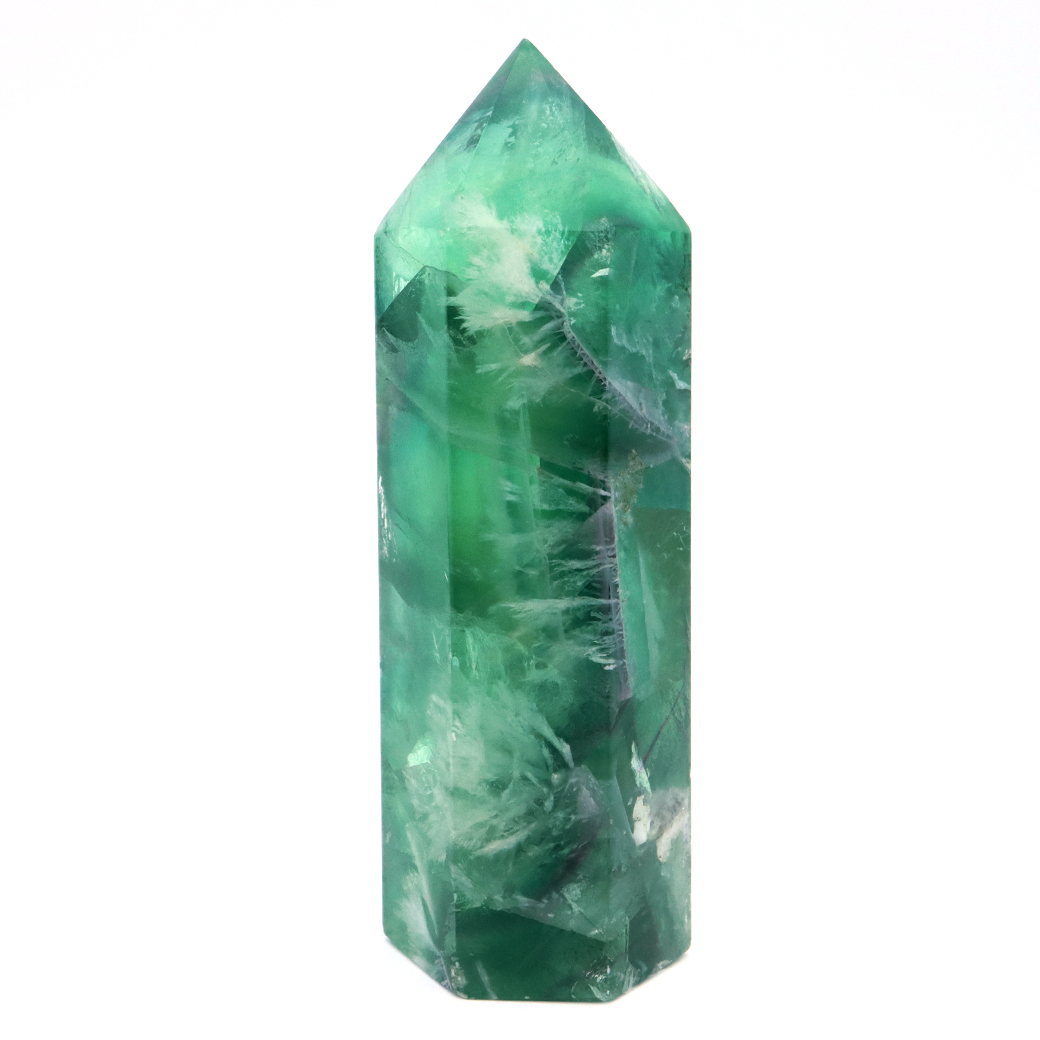 GOLD STONE エンジェルフェザー フローライト 六角柱 346g ポイント 1