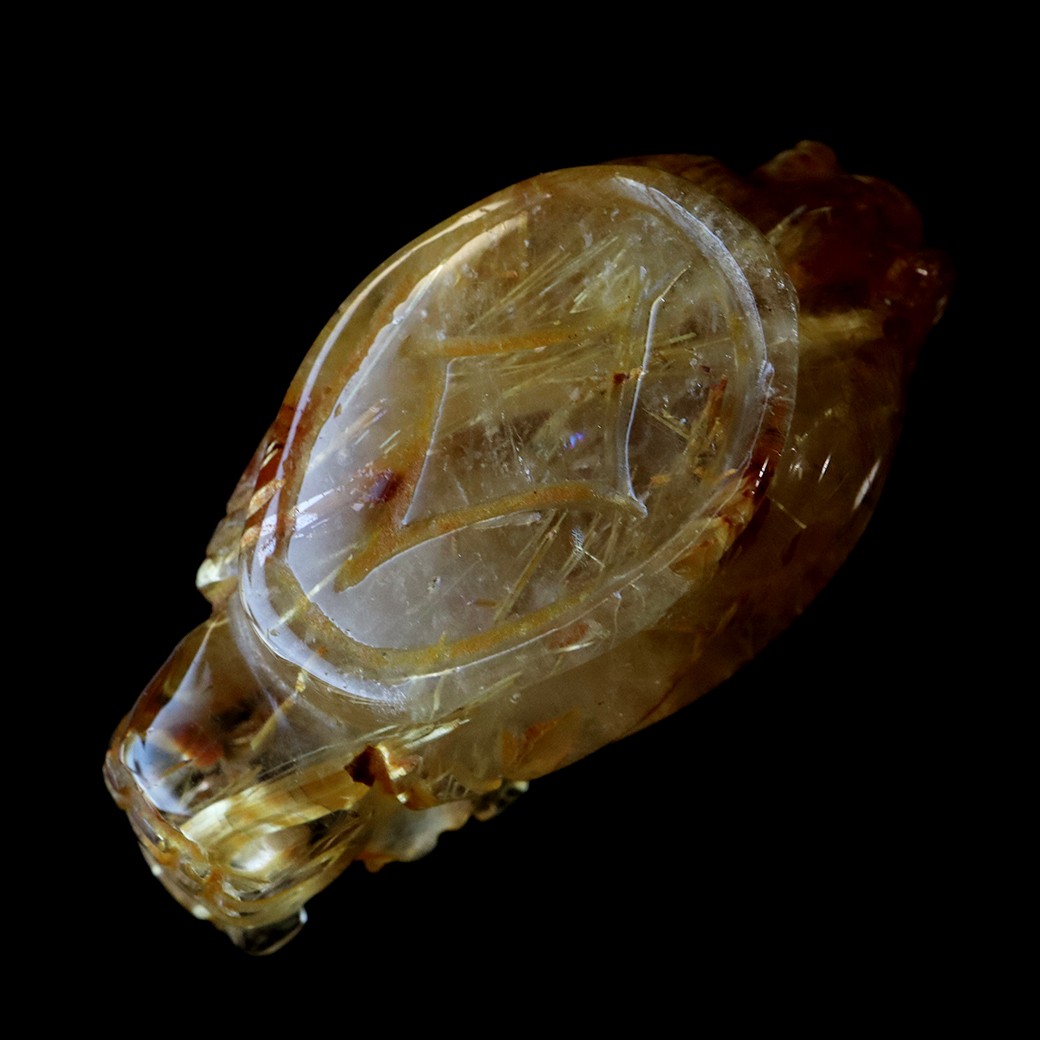 ロングイ　【龍亀】タイチンルチルクォーツ GOLD STONE タイチン ルチルクォーツ ロングイ 龍亀 風水 置物 天然石