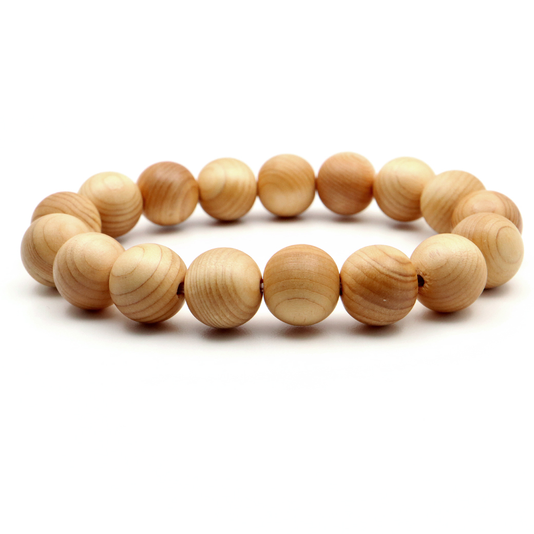 GOLD STONE 高野山 ブレスレット 高野山中門檜（ヒノキ） 13mm 木箱