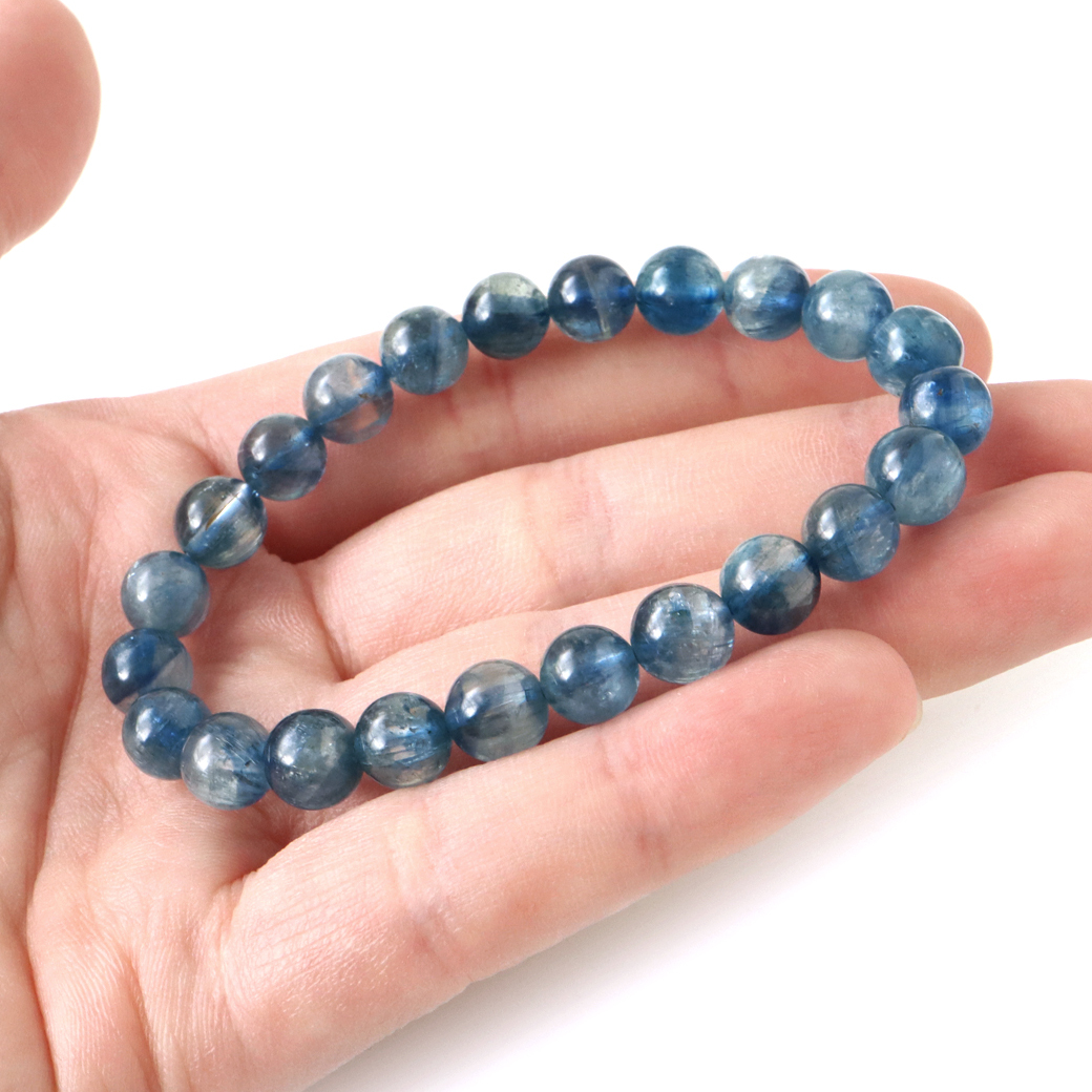 7A　カイヤナイト　8mm　天然石　ブレスレット カイヤナイト ブレスレット 7.5mm 16cm カヤナイト S サイズ