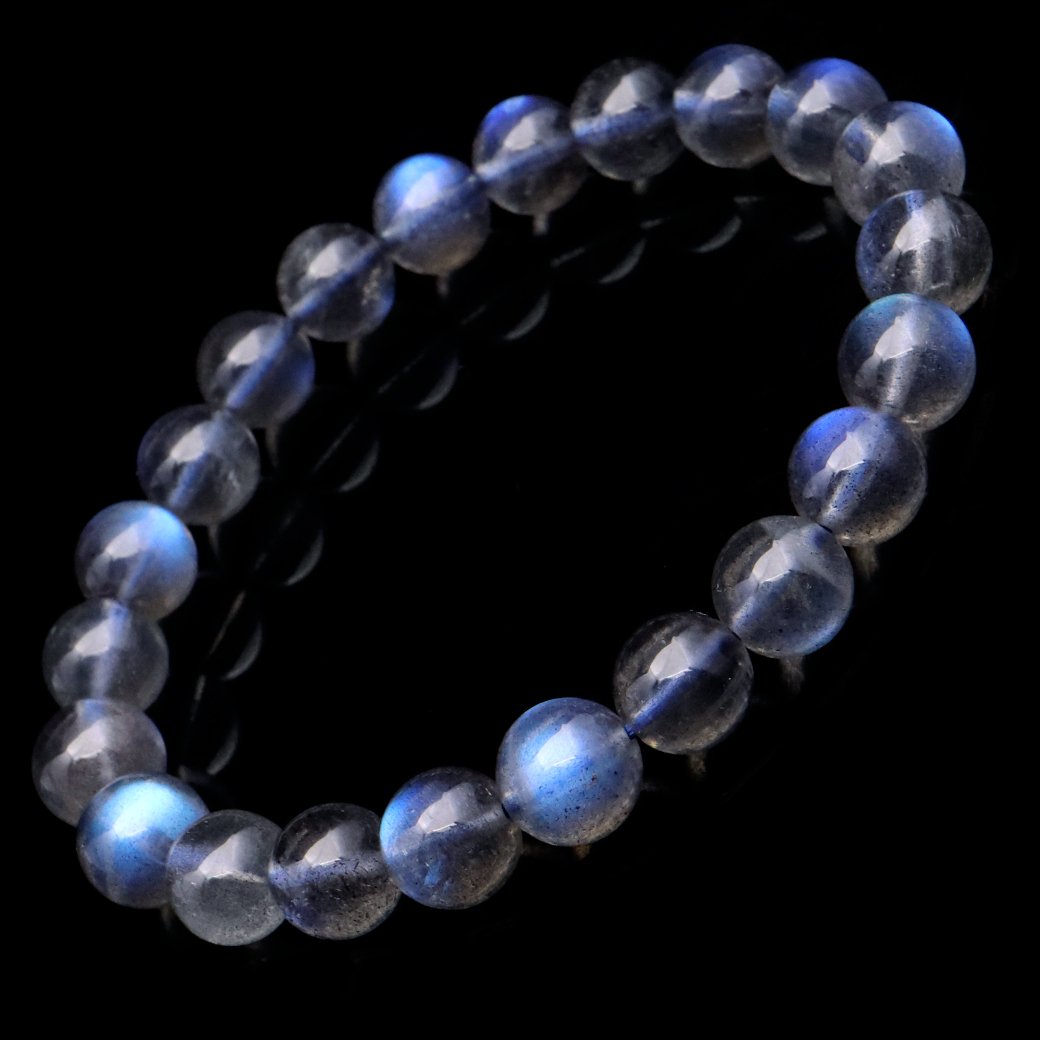 GOLD STONE ラブラドライト ブレスレット 8.5mm AAAAA ブルーに輝く 