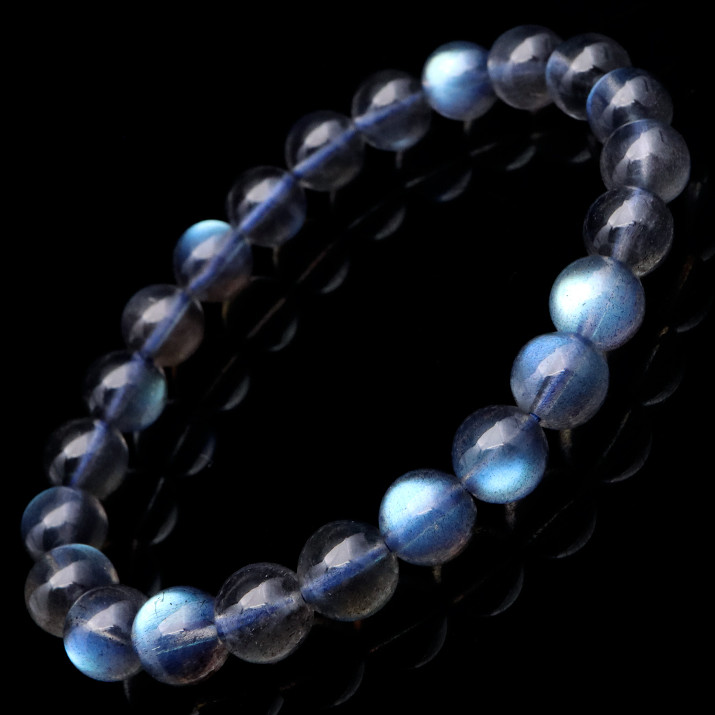 GOLD STONE ラブラドライト ブレスレット 8mm AAAAA ブルーに輝く