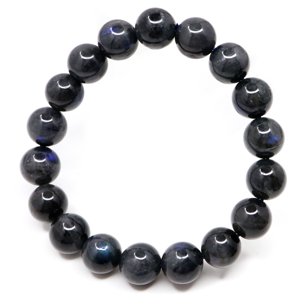 GOLD STONE ブラック ラブラドライト ブレスレット 11mm 漆黒に輝く