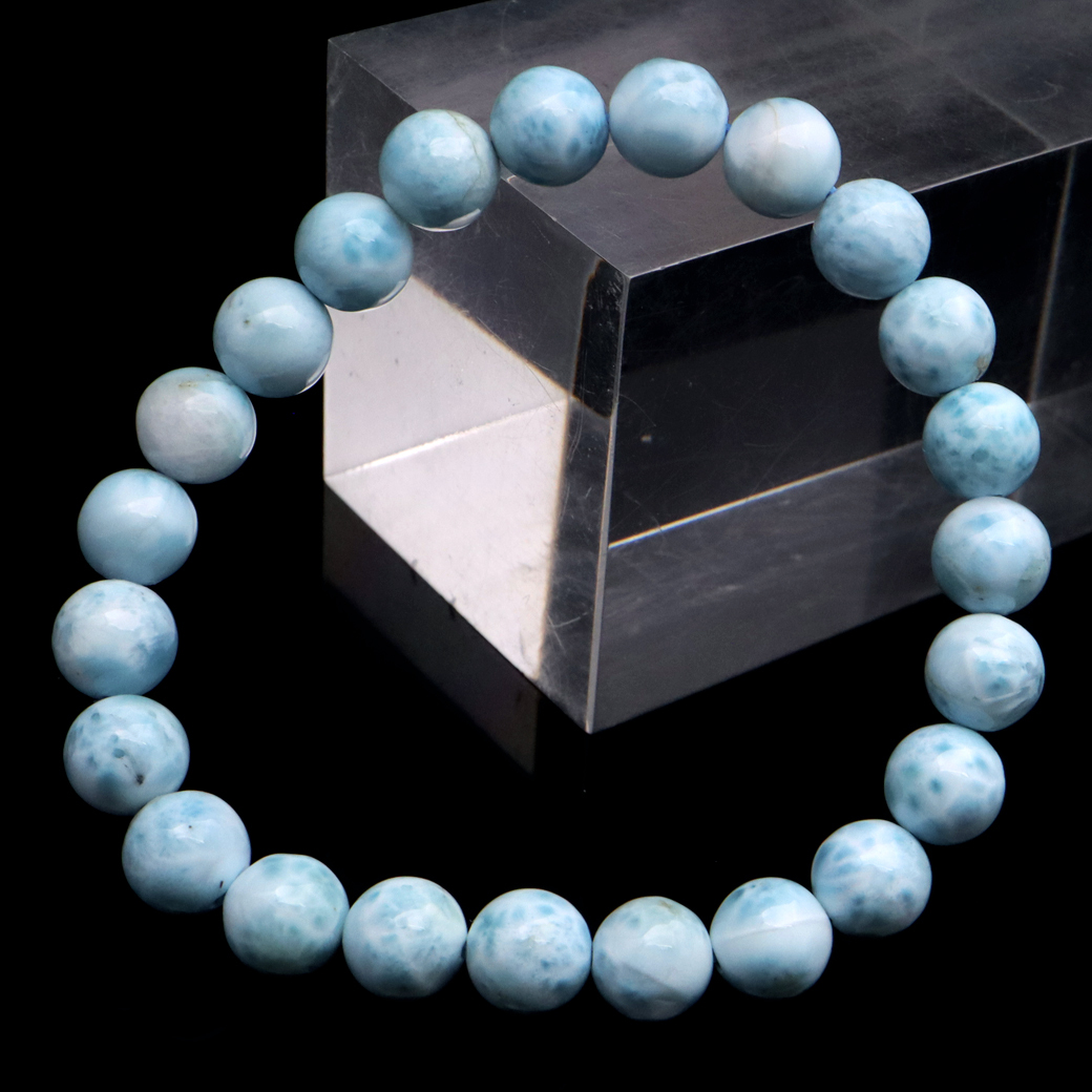 GOLD STONE ラリマー ブレスレット 8mm ドミニカ産 1点物 天然石