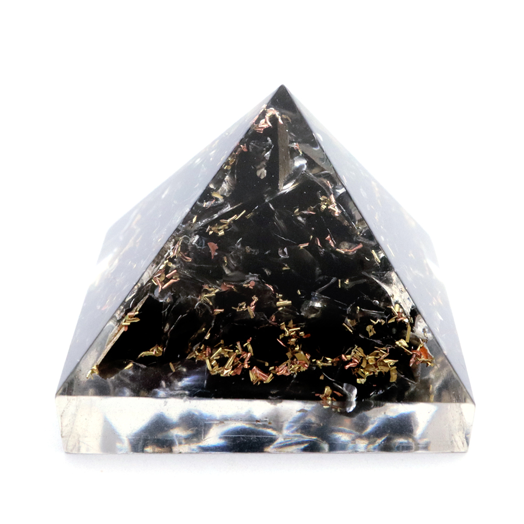 GOLD STONE モリオン使用 オルゴナイト ピラミッド 黒水晶 大人気