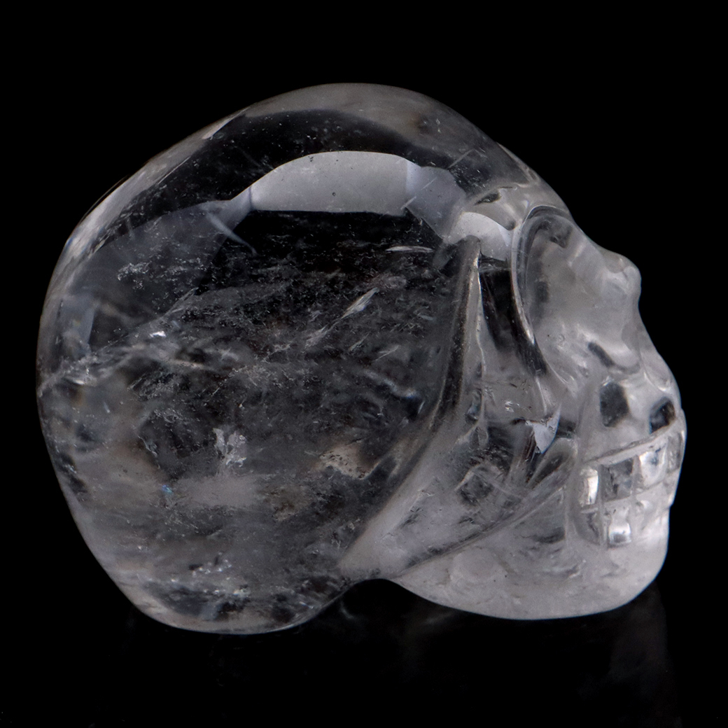 GOLD STONE クリスタル スカル 天然水晶 虹入り 骸骨 置物 アイリス