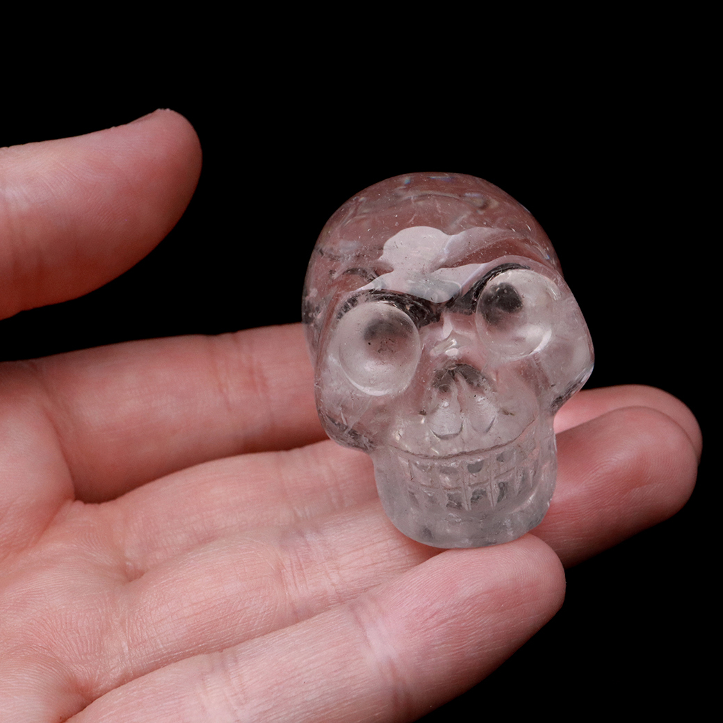 大 天然石 スカル 骸骨 ドクロ 良品 希少 クリスタルスカル 置物 虹有 入手困難 極上品質 超透明 水晶 ドクロ クリスタルスカル 虹入り