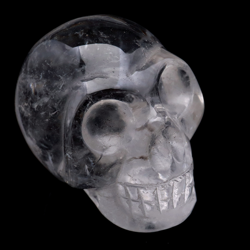 GOLD STONE クリスタル スカル 天然水晶 虹入り 骸骨 置物