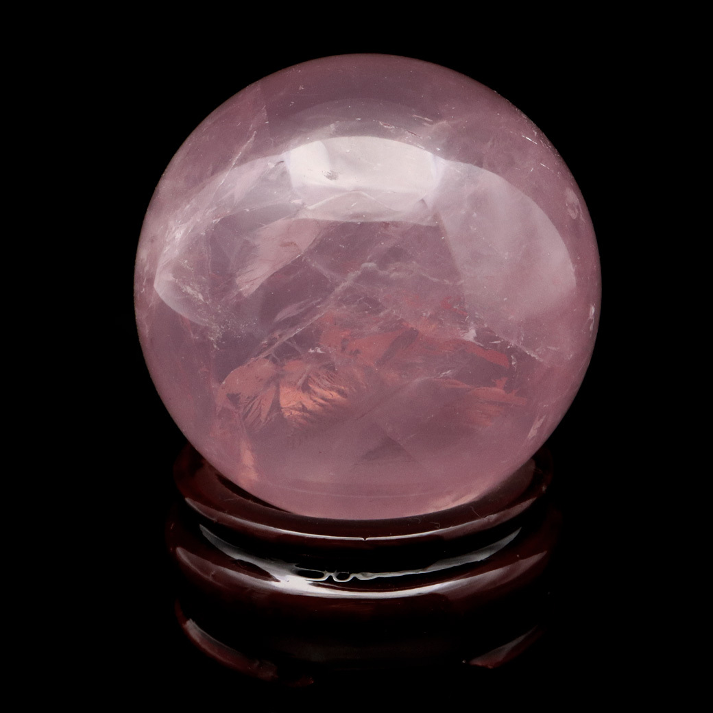 スター ローズクォーツ 丸玉 58mm AAA 台座付き マダガスカル産 天然石