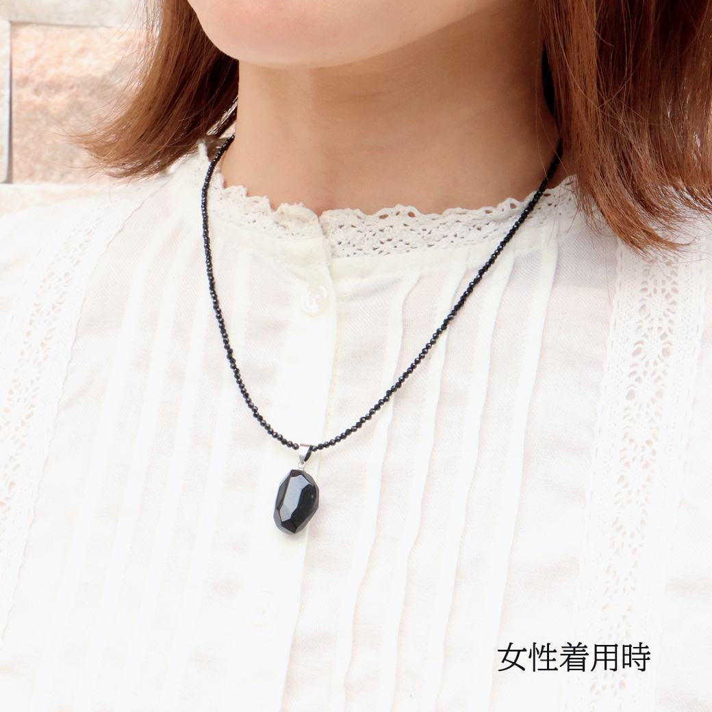 GOLD STONE ブラックスピネル ネックレス メンズ レディース 長さ約
