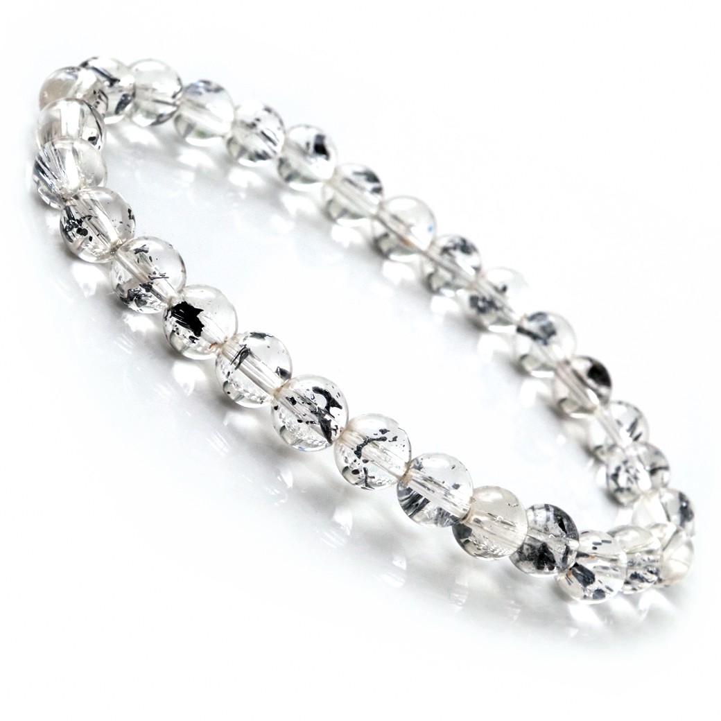 極上,希少】スティブナイトインクォーツ 6㎜ ブレスレット 美品 透明