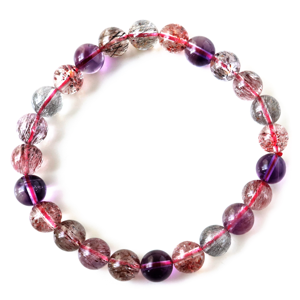 独創的 スーパーセブン ブレスレット aaa 7 5mm マルチカラー 1点物 天然石 パワーストーン レビューで送料無料 Www Thedailyspud Com