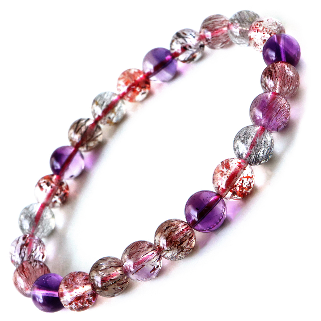 独創的 スーパーセブン ブレスレット aaa 7 5mm マルチカラー 1点物 天然石 パワーストーン レビューで送料無料 Www Thedailyspud Com