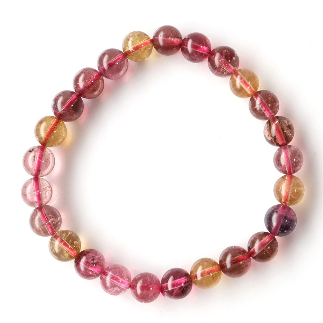 GOLD STONE トルマリン マルチカラー AAA ブレスレット 7.5mm 高品質