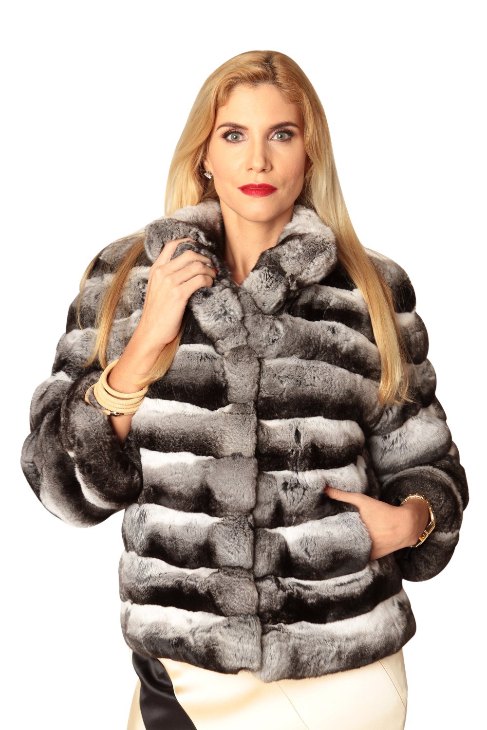 Chateau de Laquant Chinchilla Mink Fur Coats Mink Jacket for Wom параллель импортные товары 