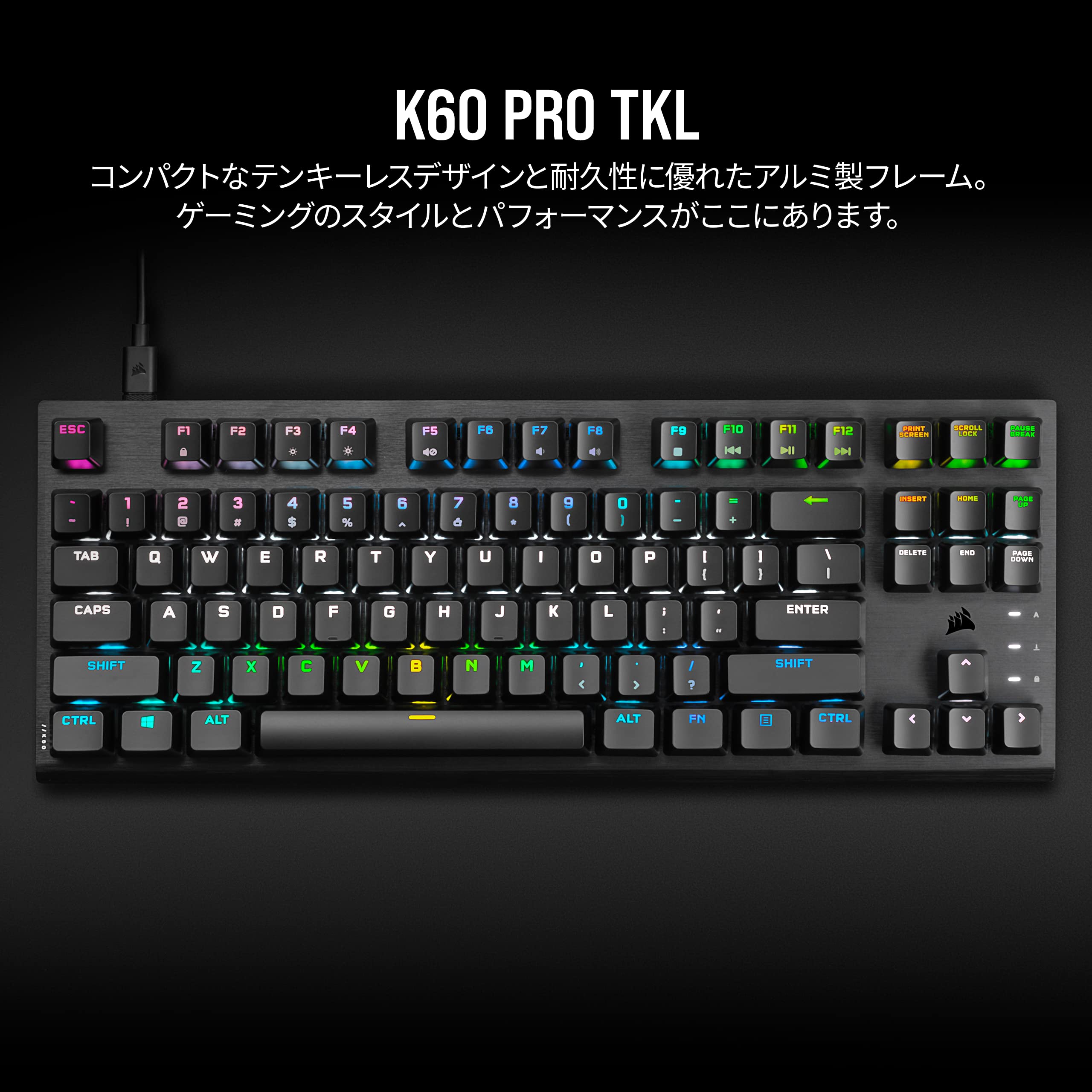Corsair K60 PRO TKL RGBge-ming клавиатура японский язык расположение .. печать знак нет CH-911D01A-JP1
