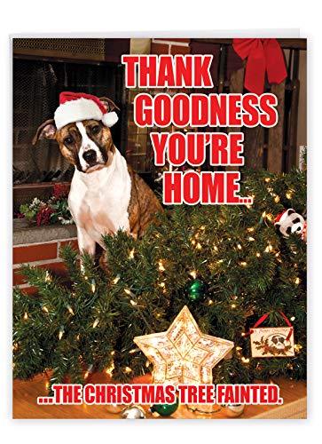 J1144 X Sgジャンボ面白いクリスマスカード クリスマスツリークリスマス気絶funny Paperカードfeaturing A犬に懸念クリスマス Lm3sz4bbzf Institutpucnik Si