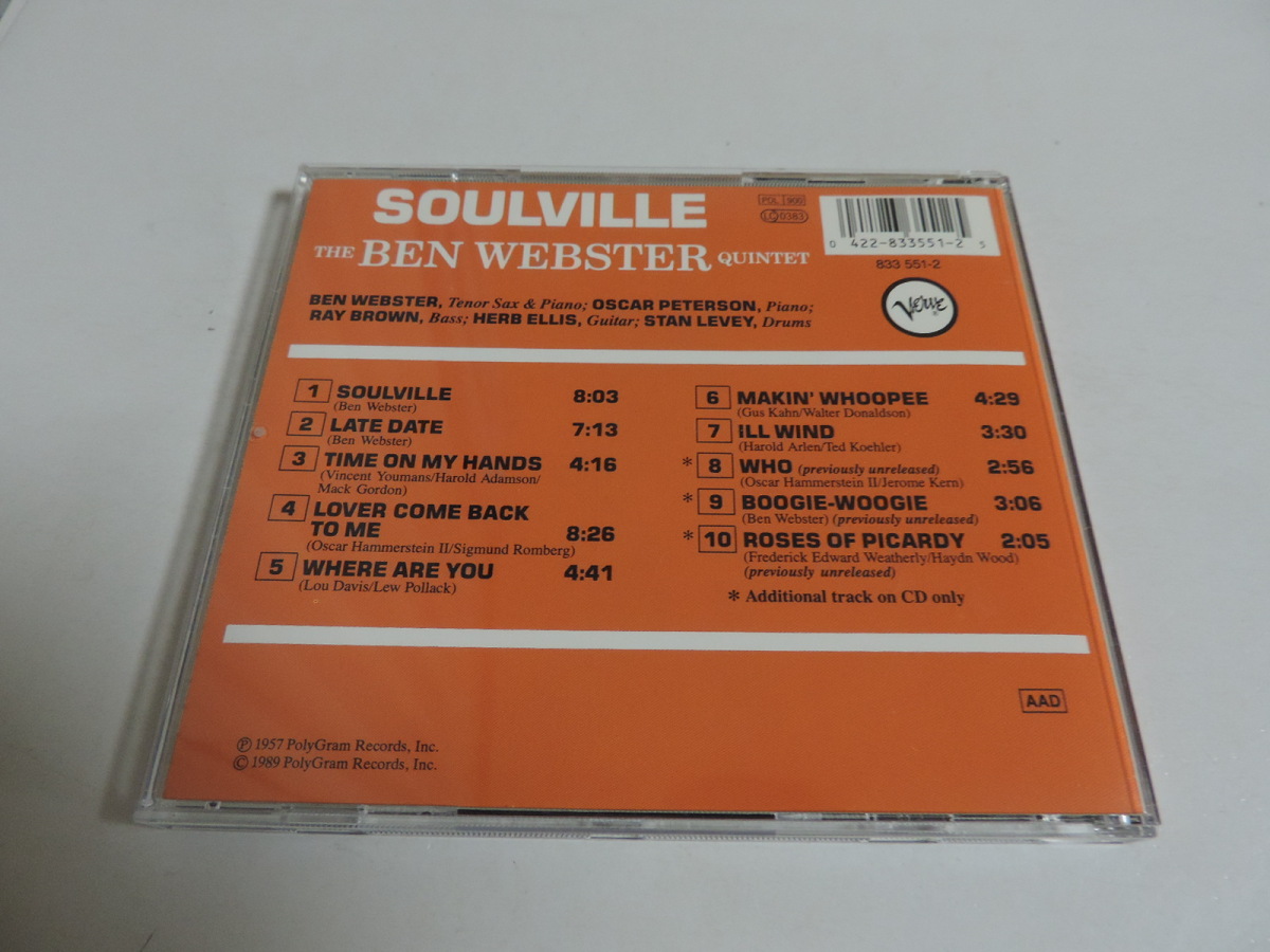 Ben Webster Quintet / Soulville // CD